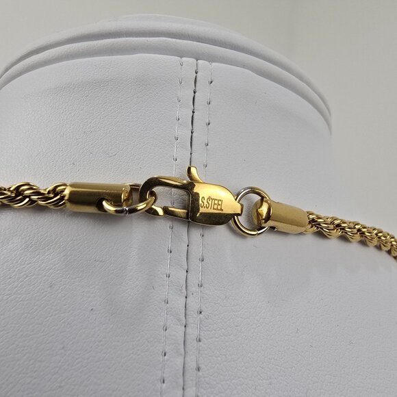 Pres "BIZZ" Custom Baguette Pendant Necklace Rope Chain Goldtone Gold Presidents - Picture 4 of 10